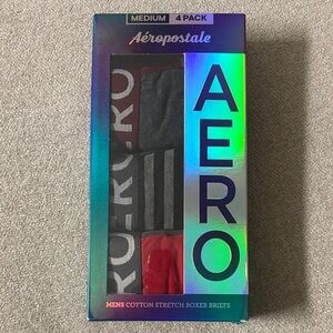 Aeropostale Men's Boxer Briefs 3 Pack - Black, Gray, and Red